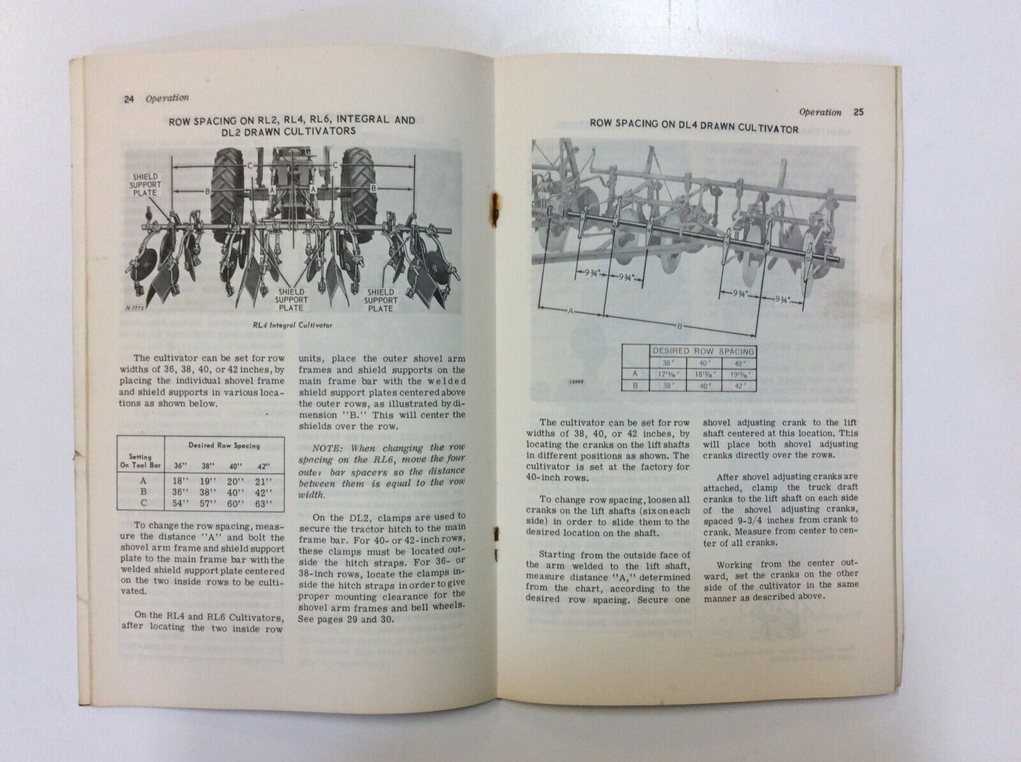 OMN159002 John Deere Operators Manual For DL2, RL2, DL4, RL4, RL6 Cultivator