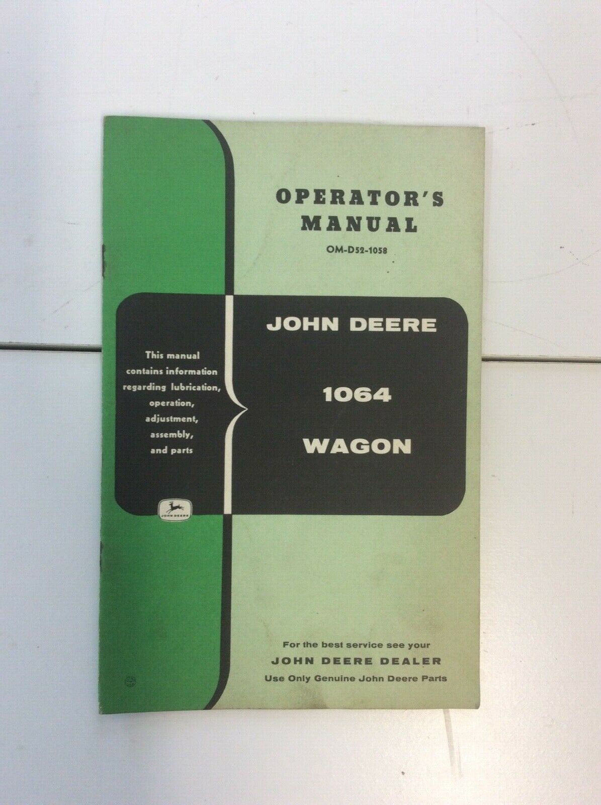 OMD521058 John Deere Operators Manual For 1064 Wagon – Vintage John ...